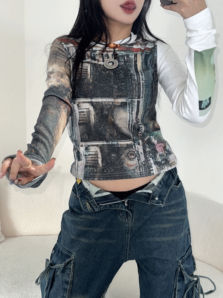 [겉피치]스트릿즈 유니크 무드 포토 포인트 티셔츠(4-6일 여유주문) - 키미스